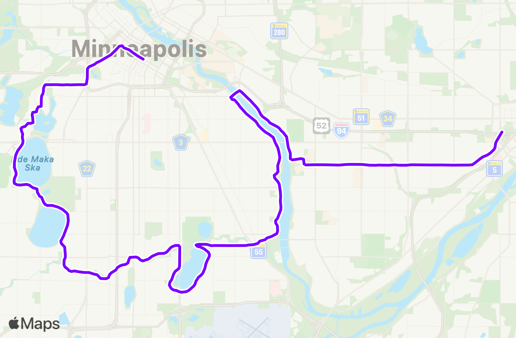 Run route map