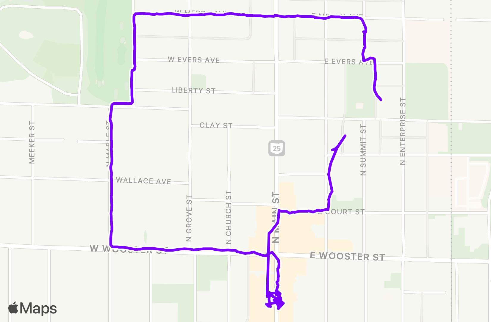 Walk route map