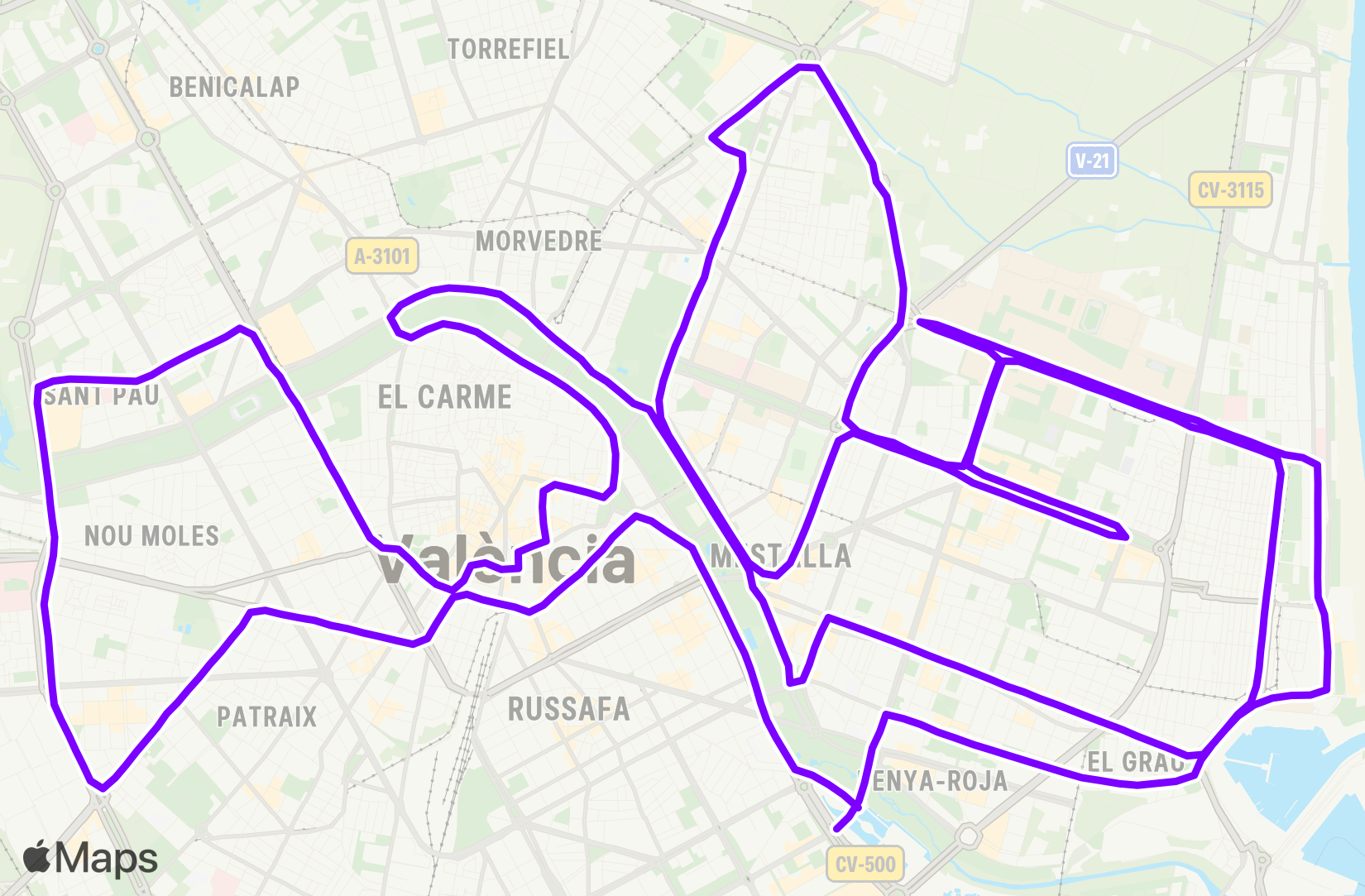 Run route map