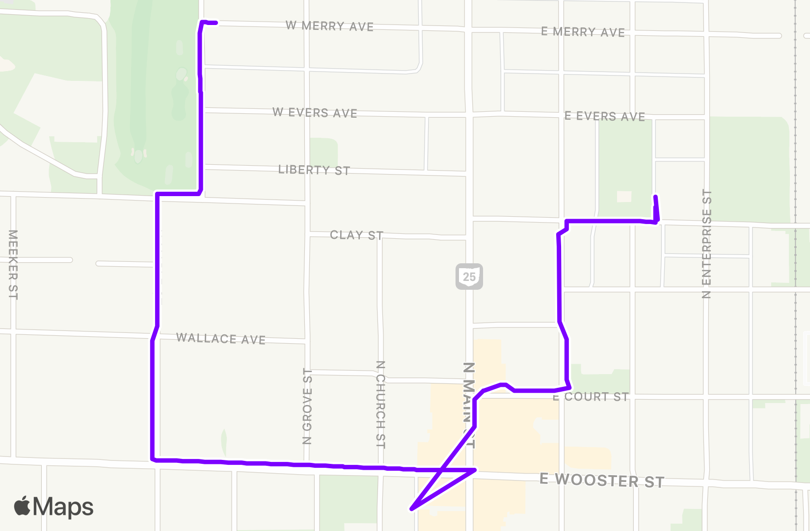 Walk route map