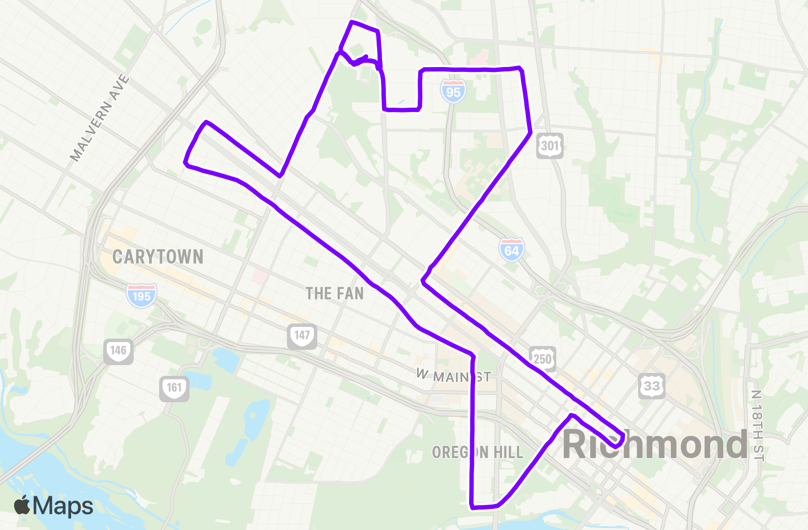 Run route map