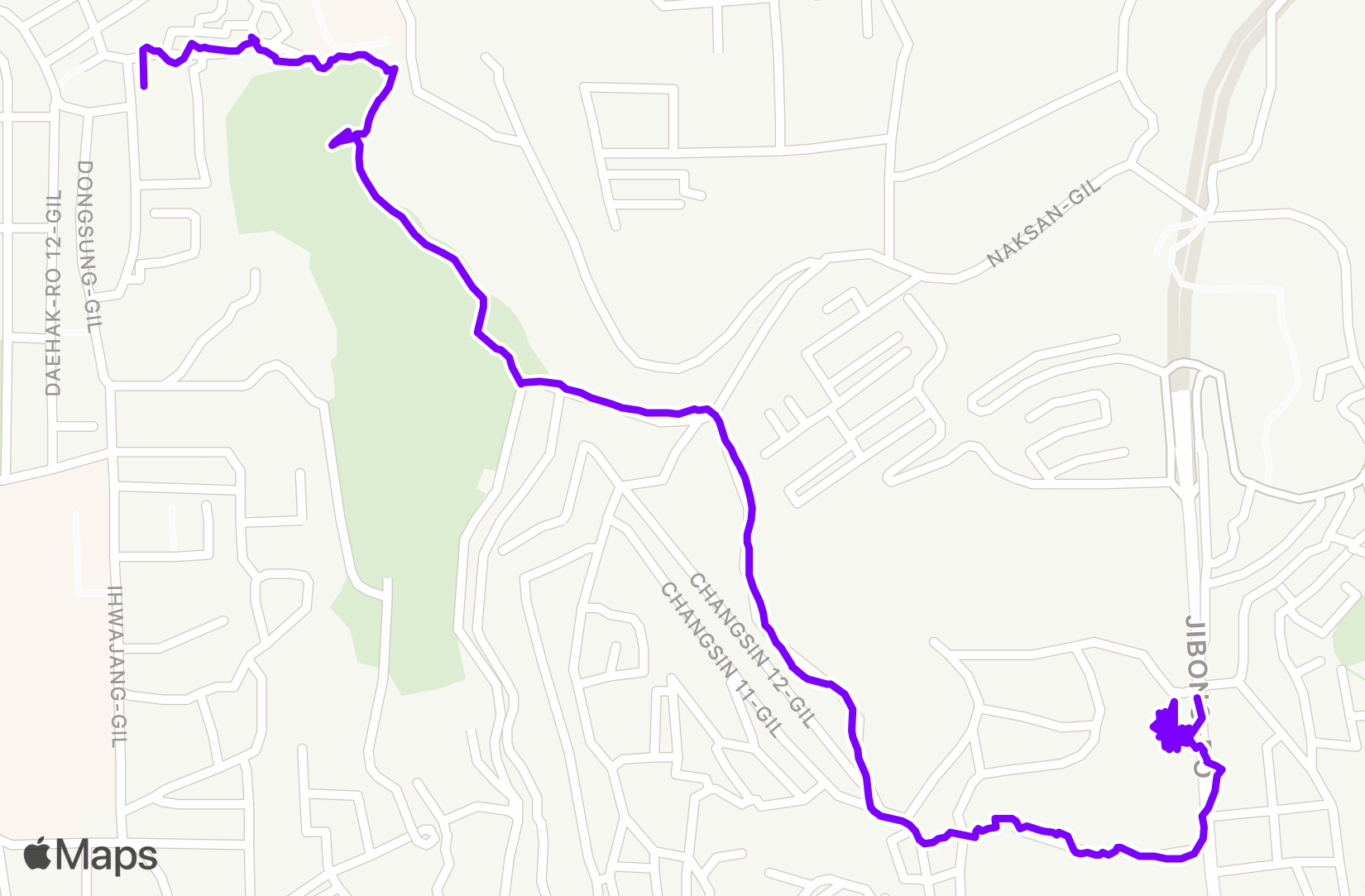 Walk route map