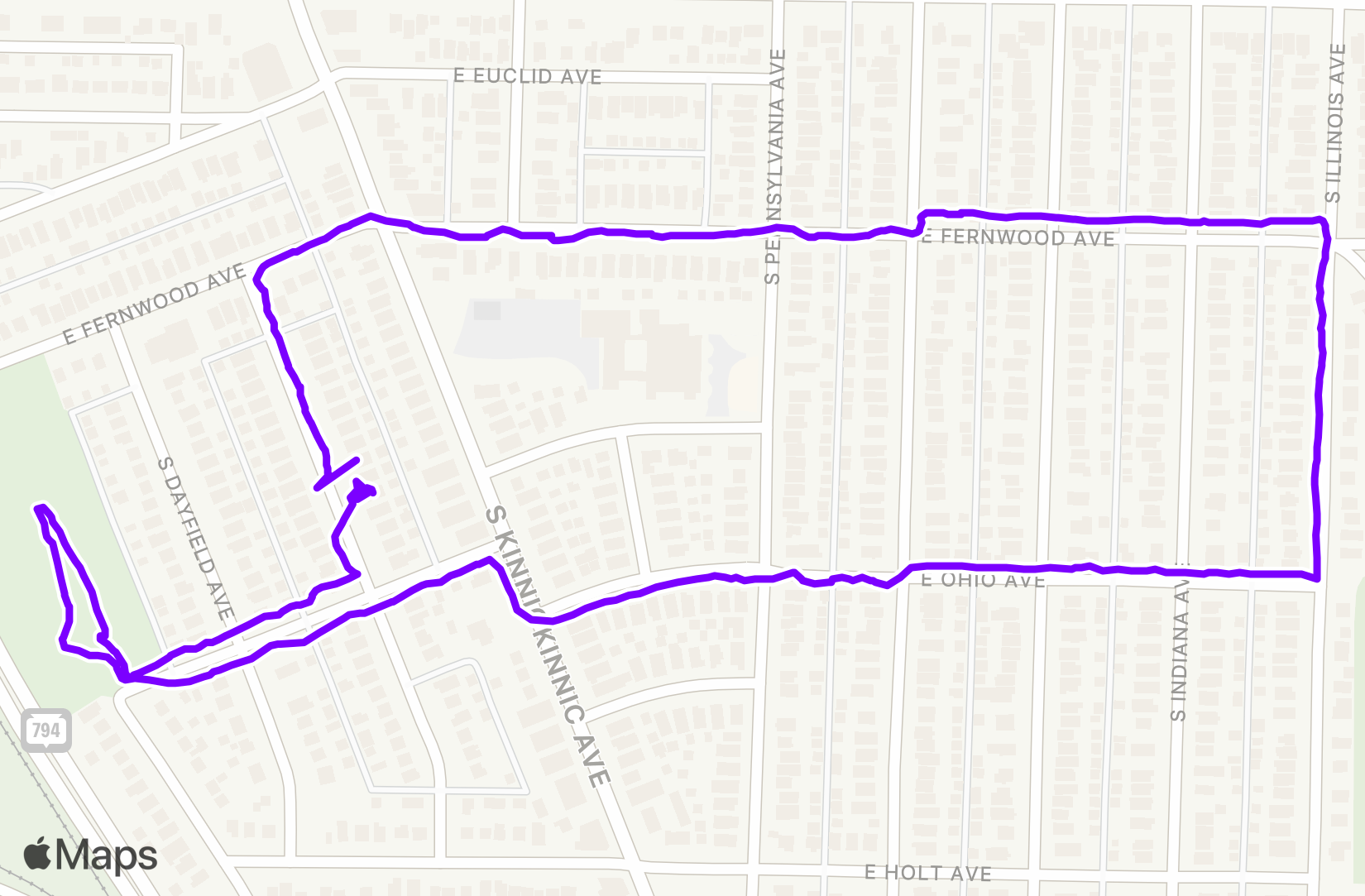 Walk route map