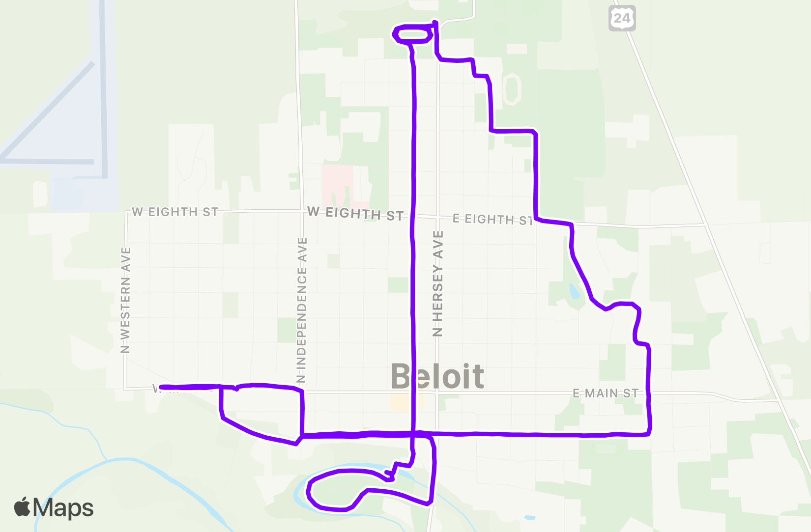 Run route map