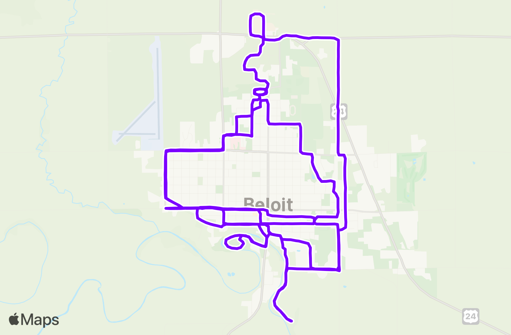 Run route map