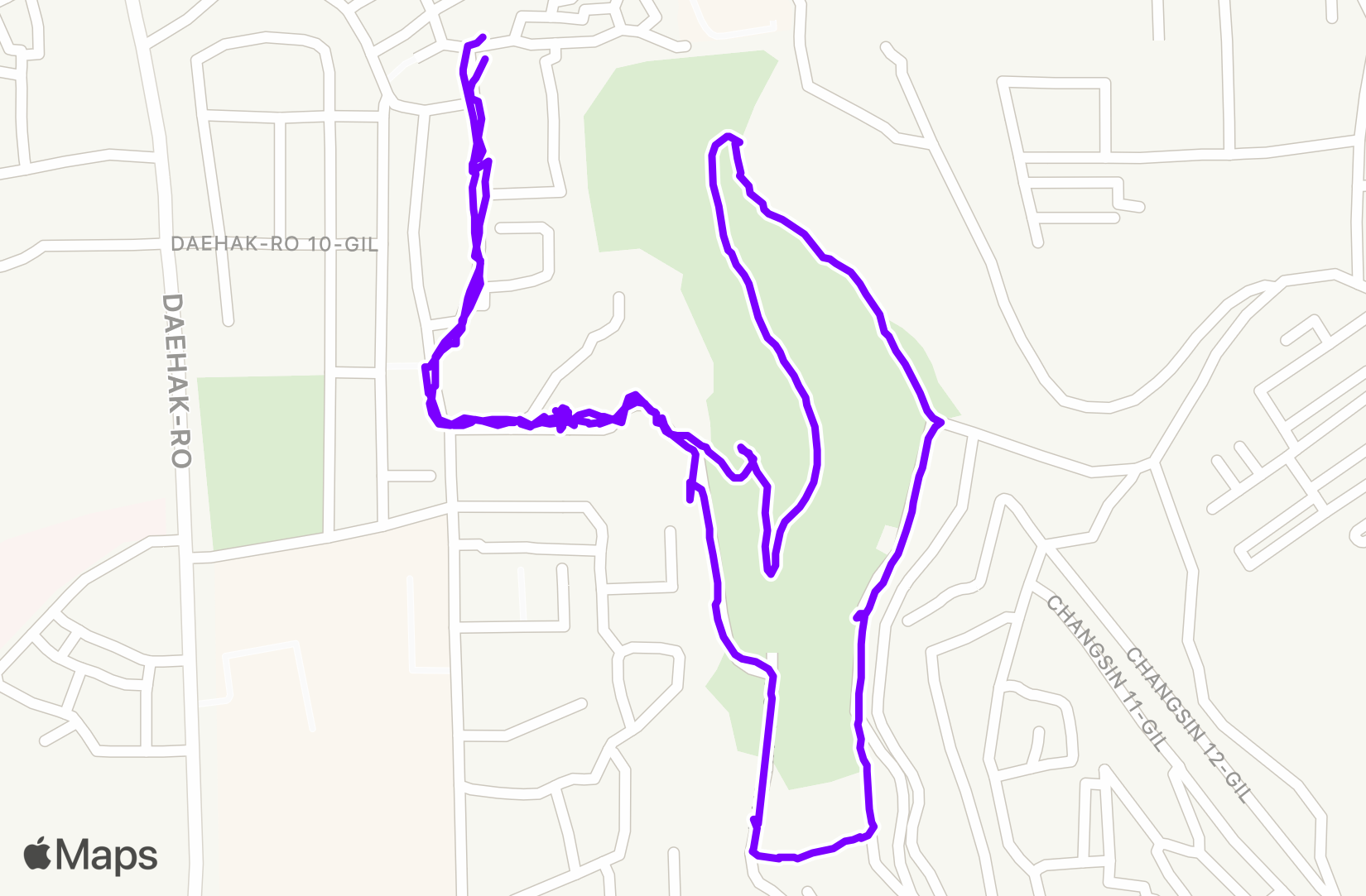 Hike route map
