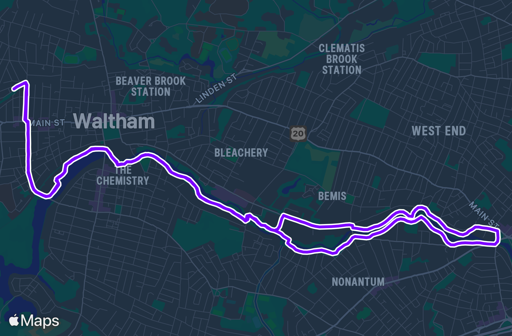 Run route map
