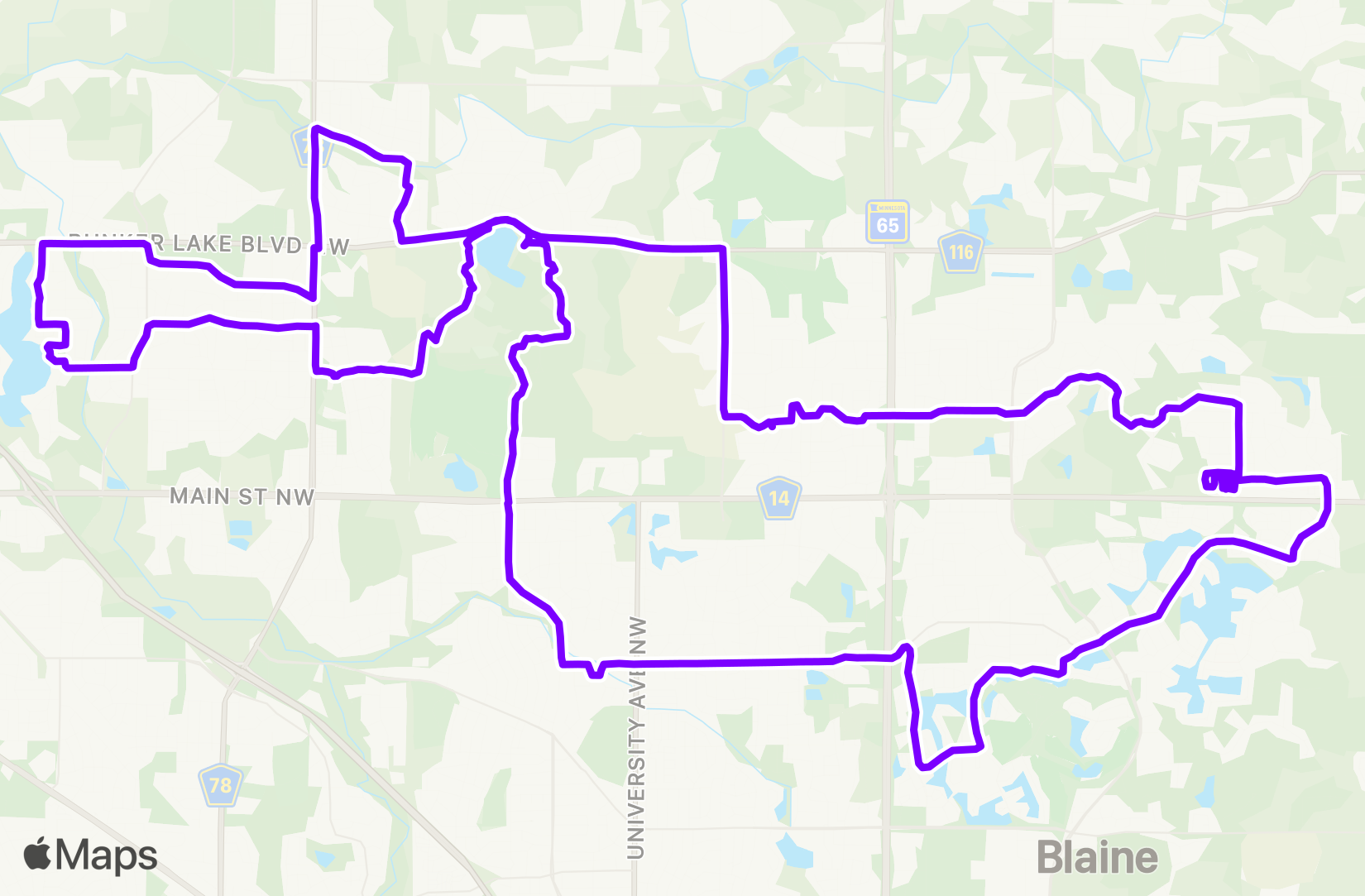 Bike route map