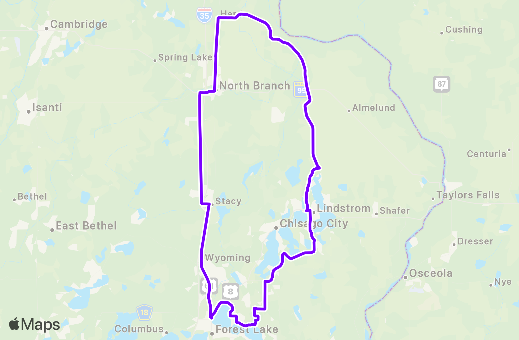 Bike route map