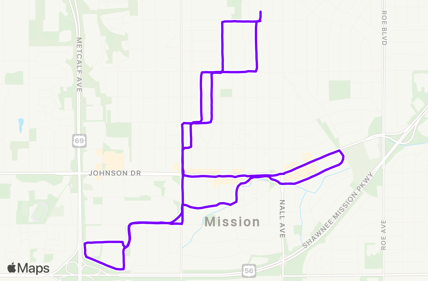 Run route map