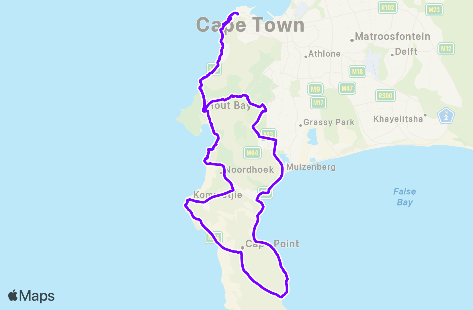 Bike route map