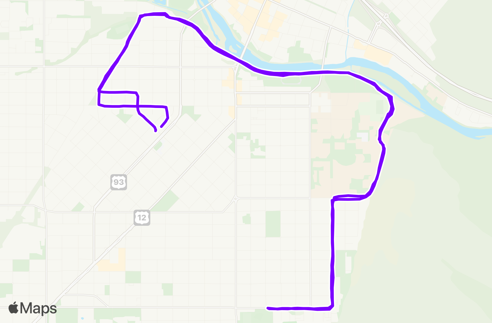 Run route map