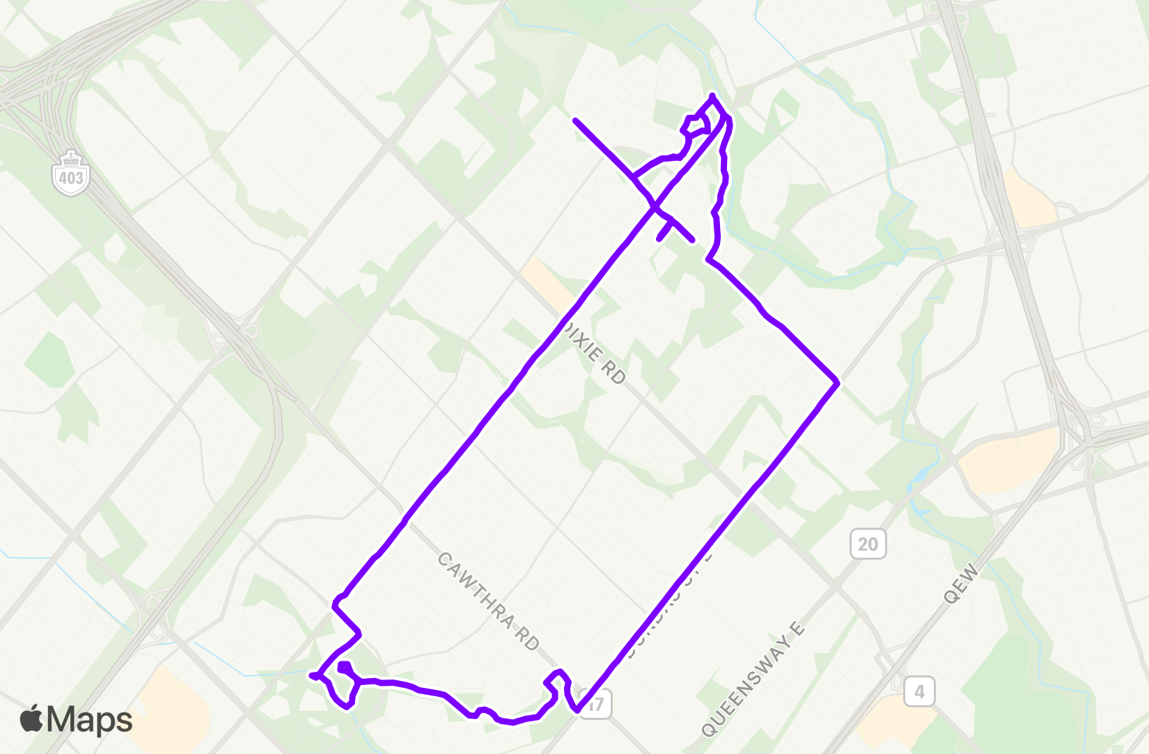 Run route map