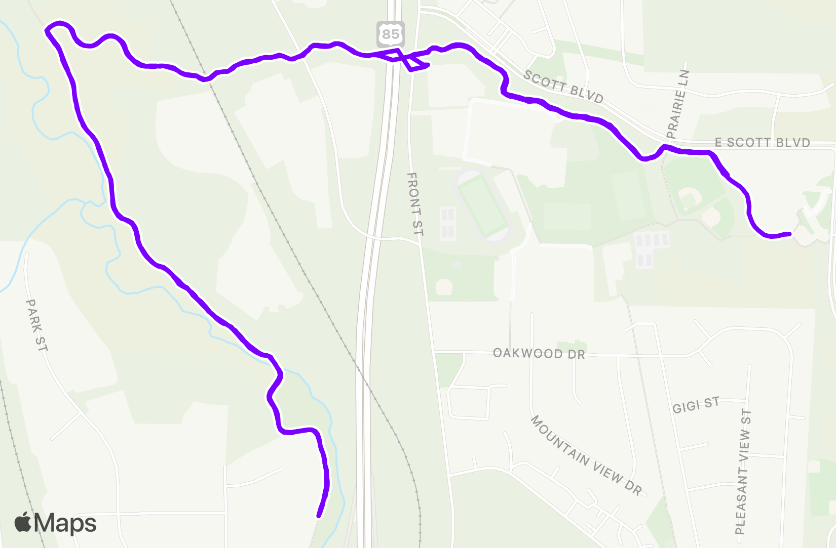 Run route map