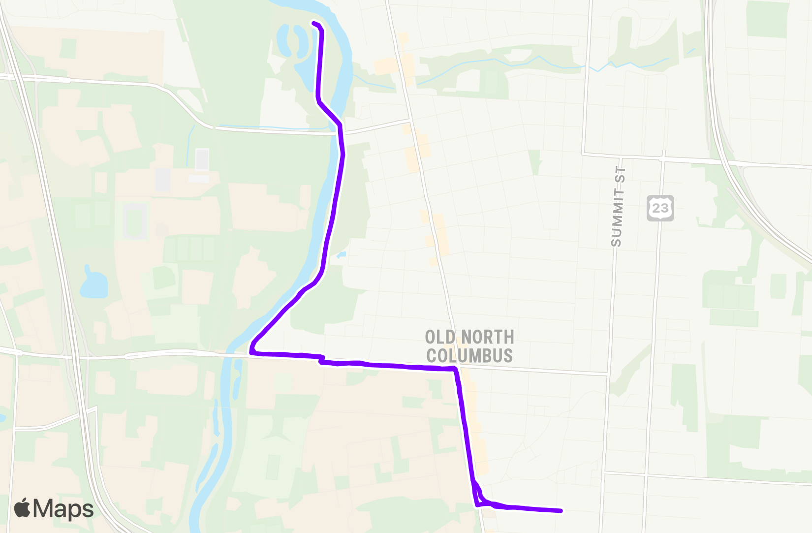 Run route map