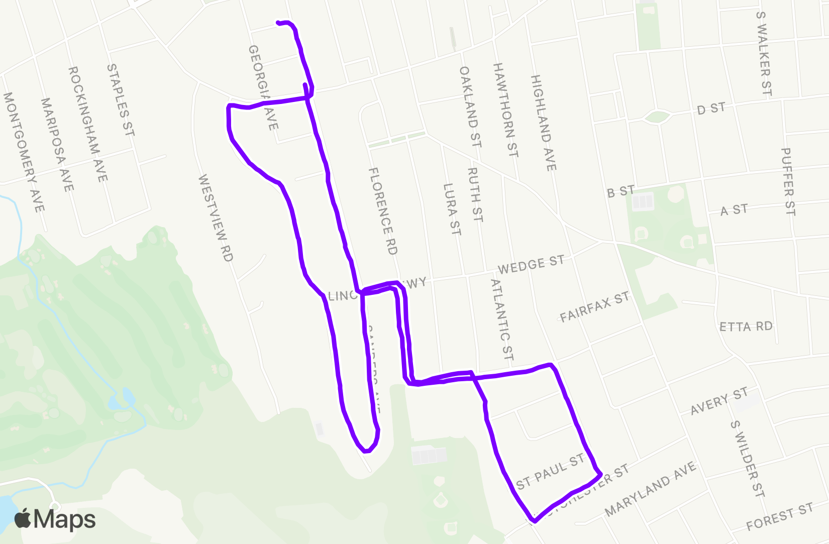 Run route map