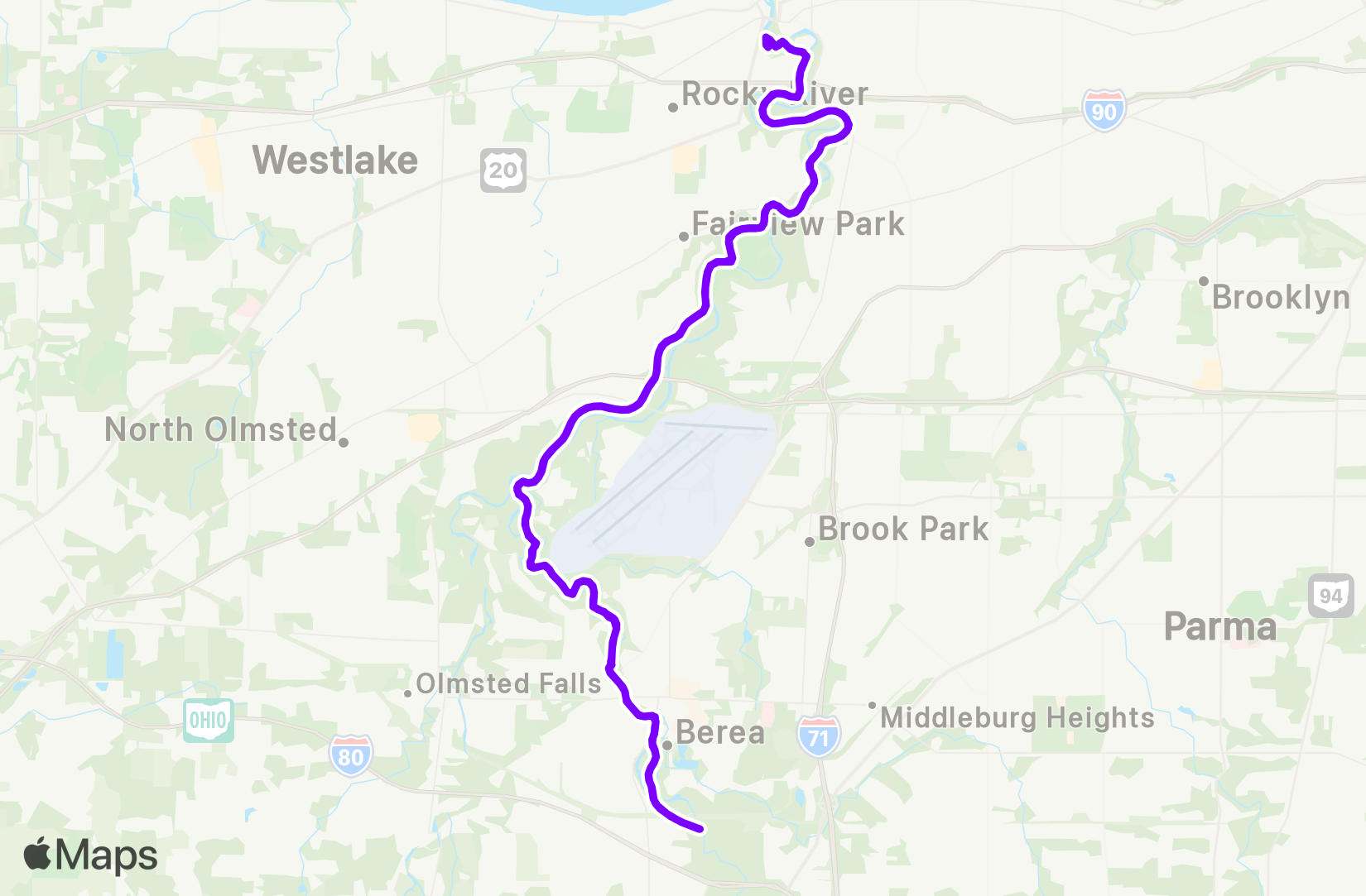 Bike route map