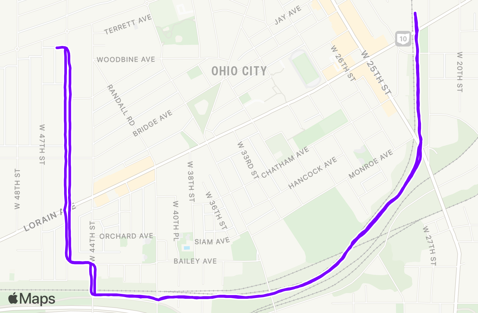 Run route map