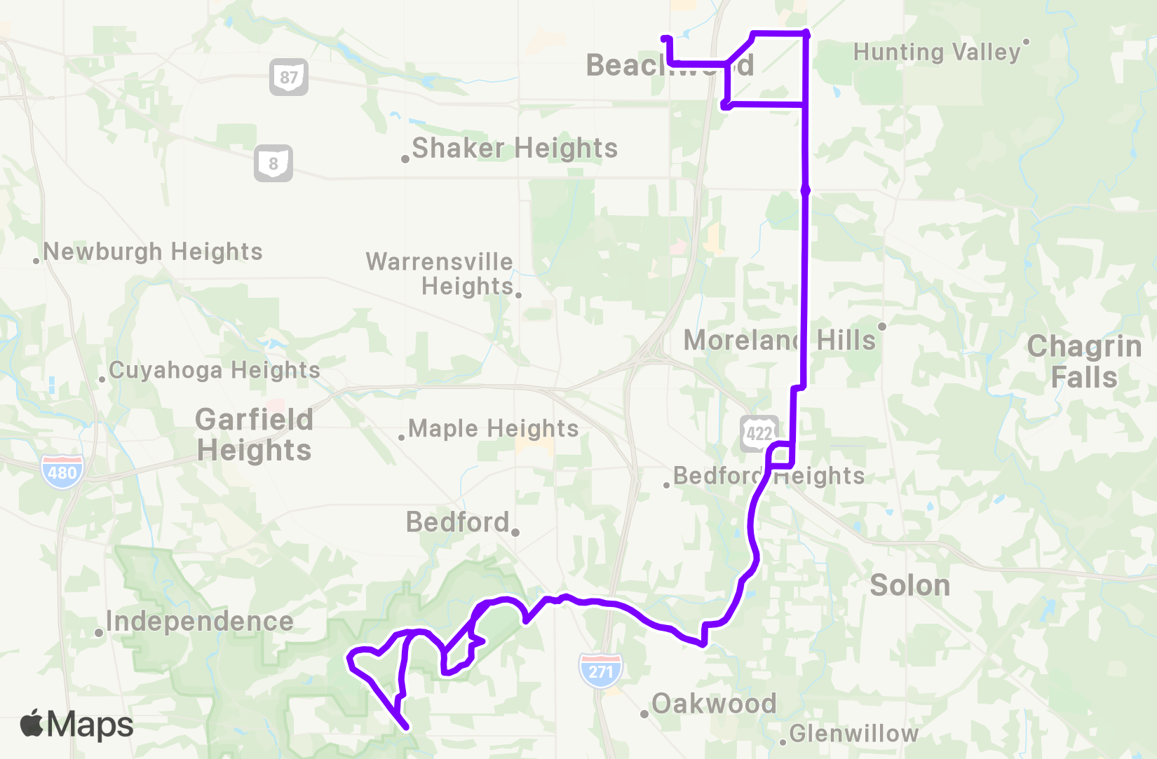 Bike route map