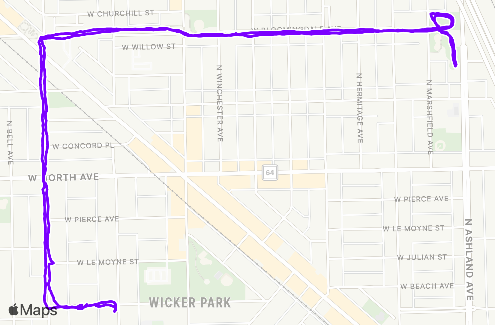Run route map