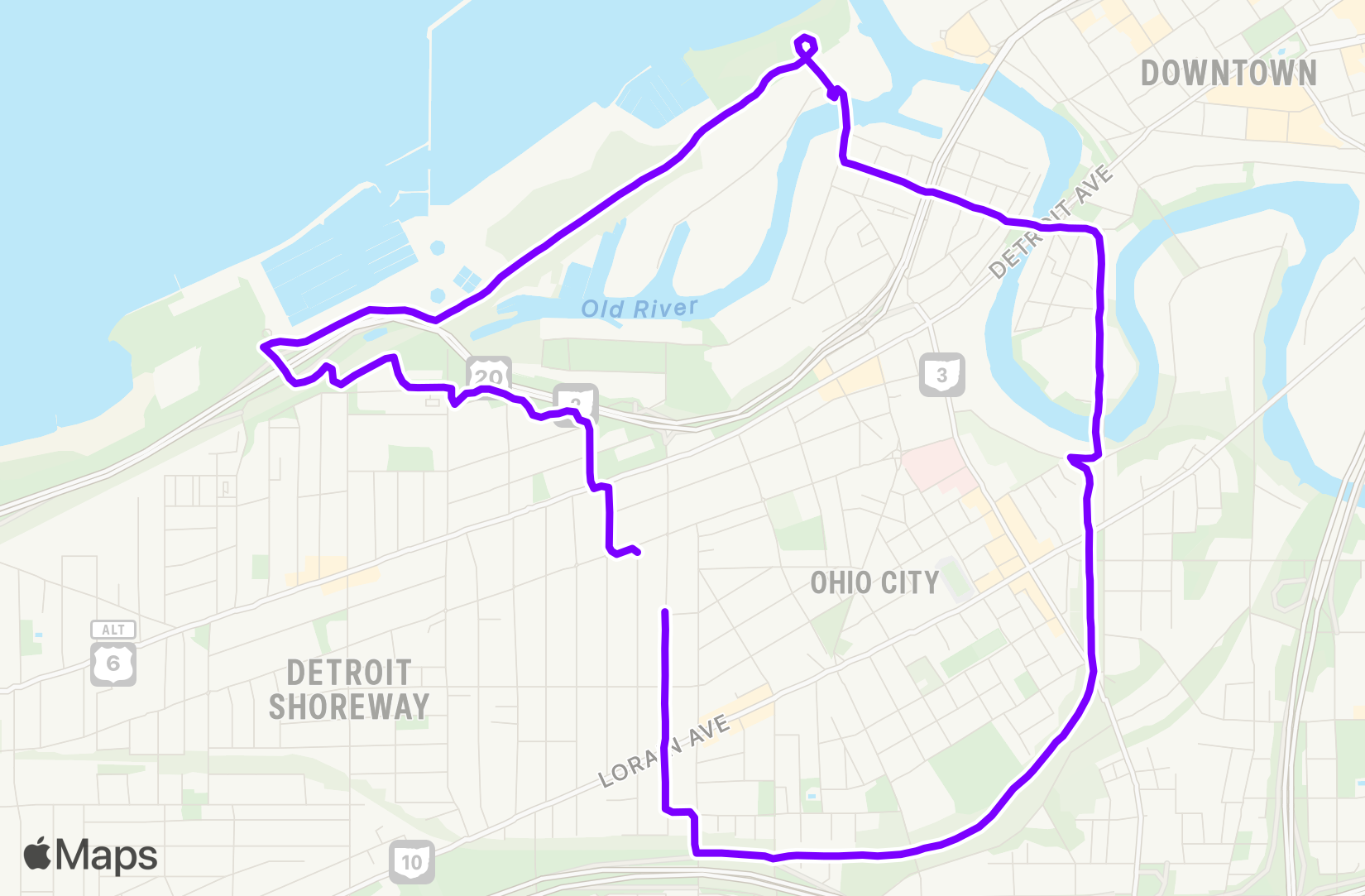 Run route map