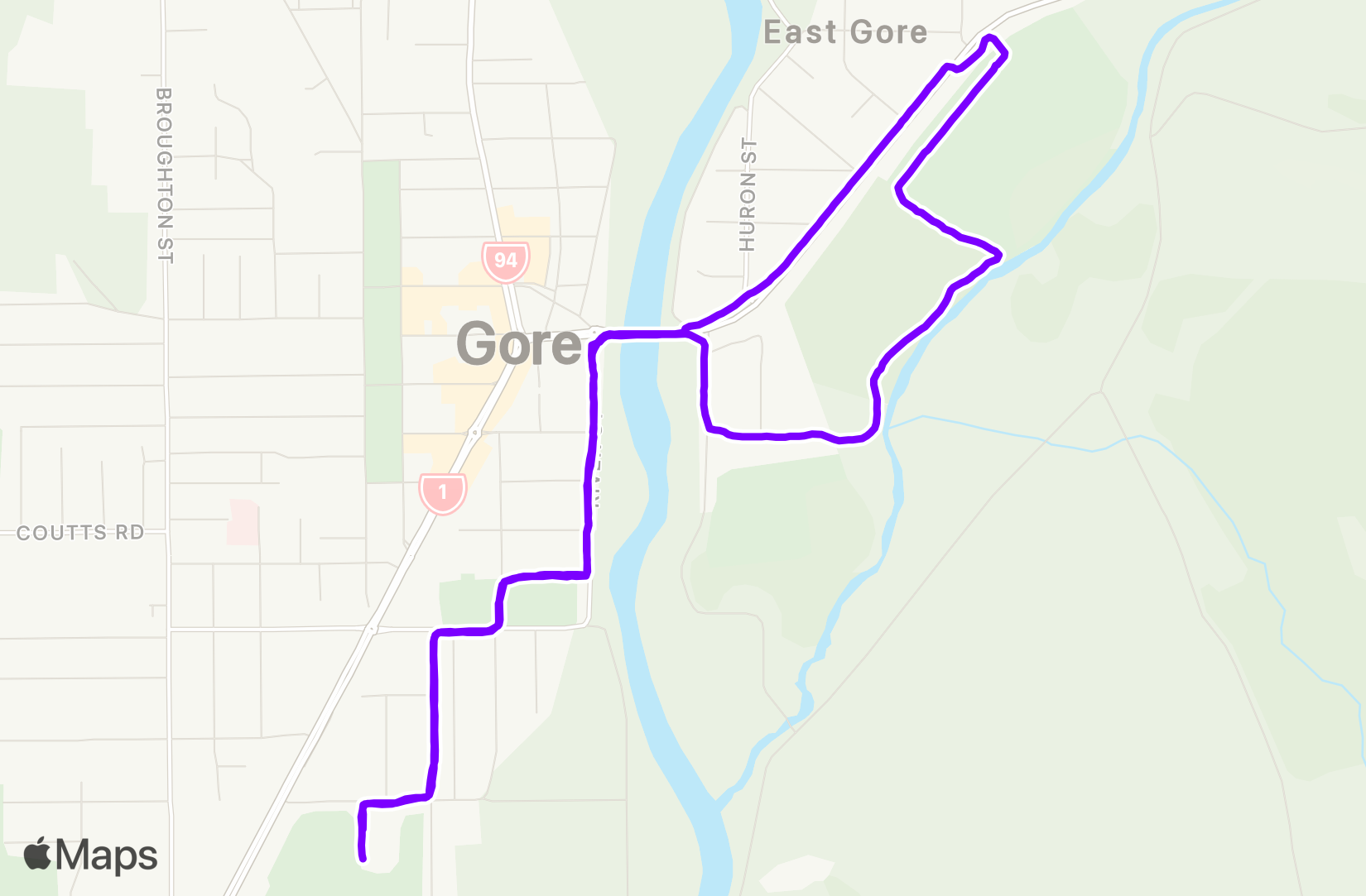 Run route map