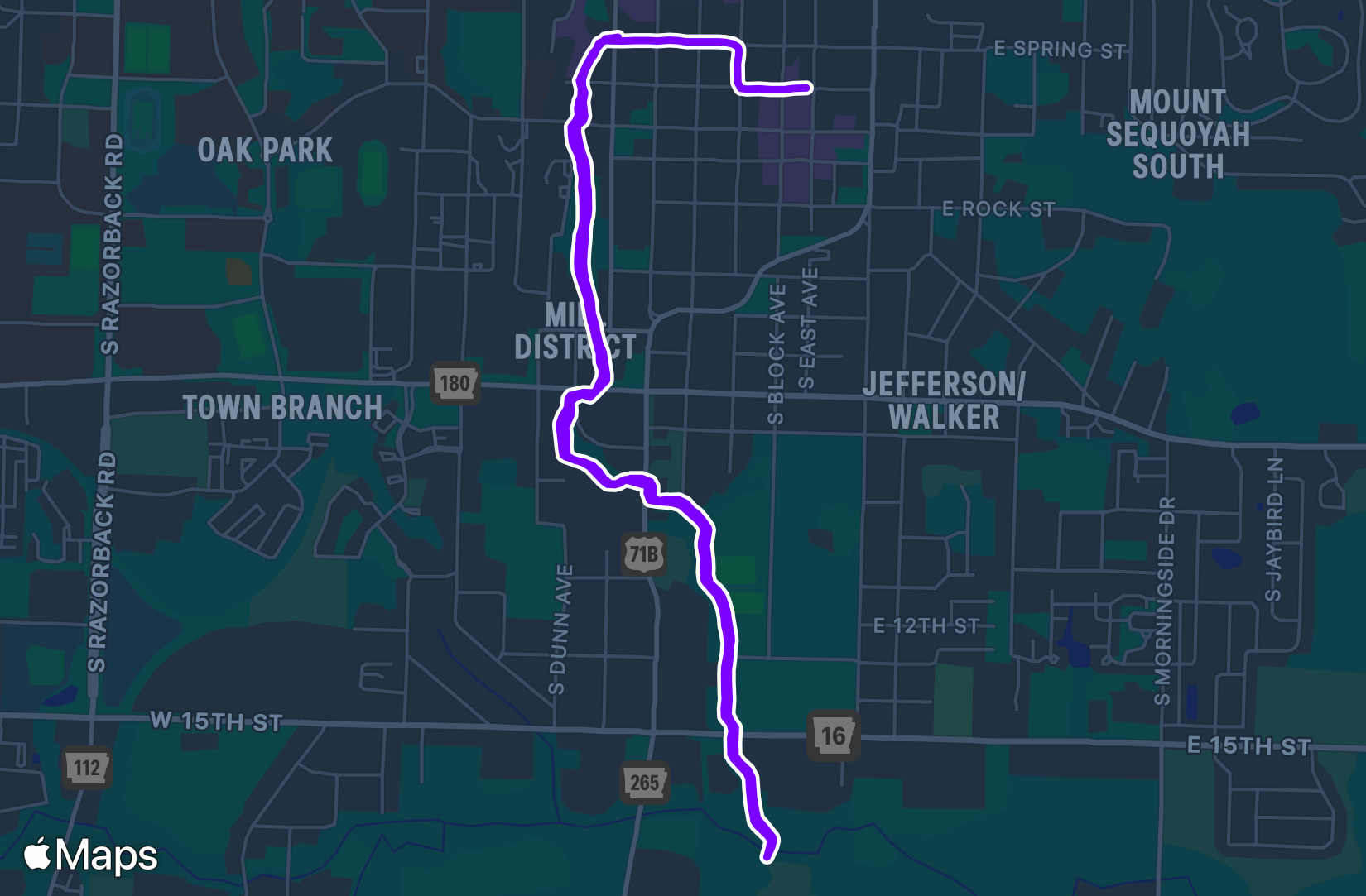Run route map