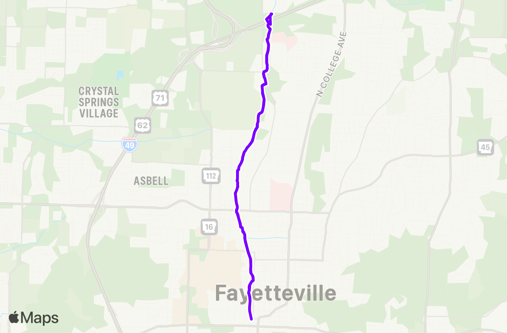 Run route map