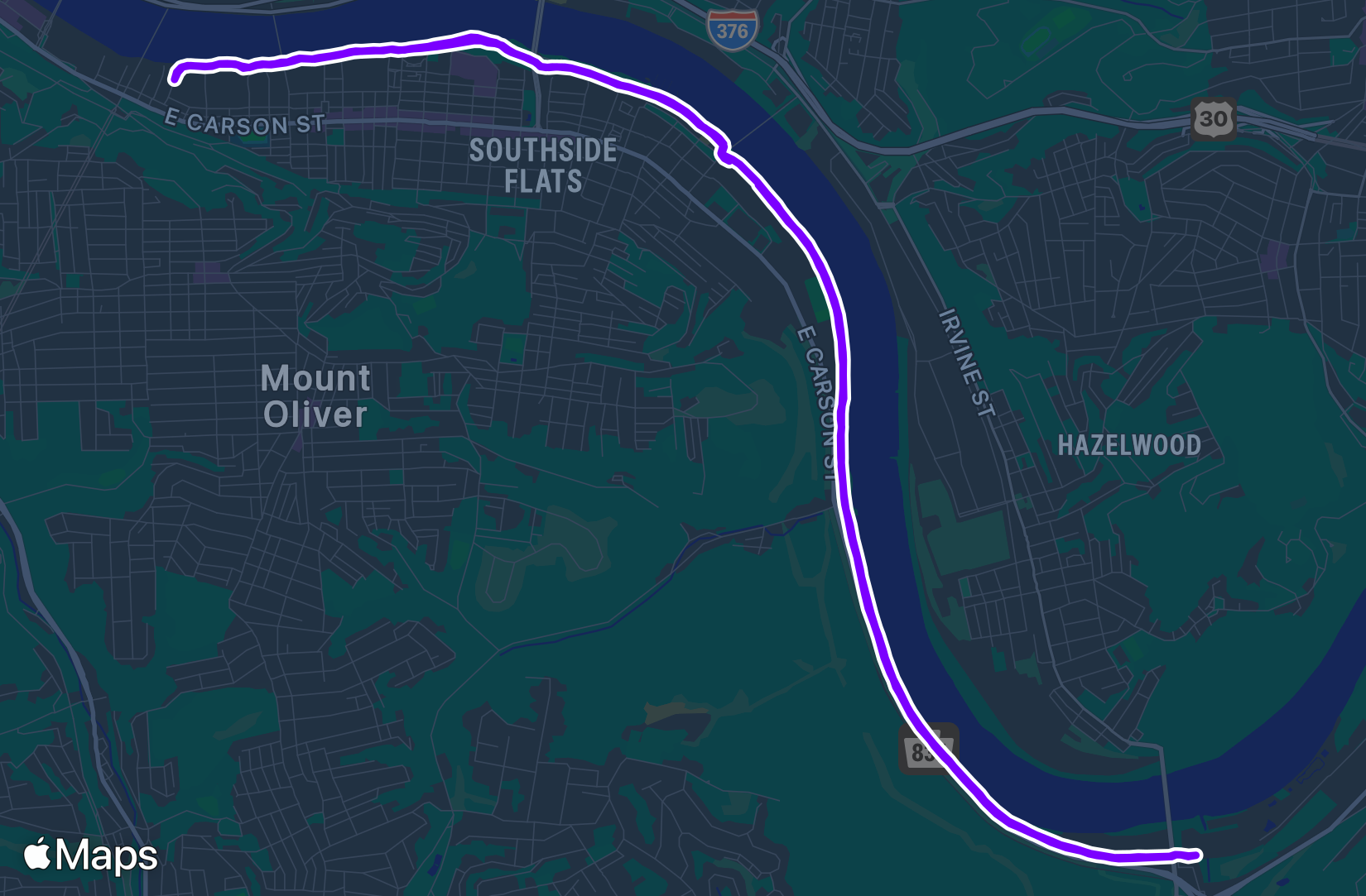 Run route map