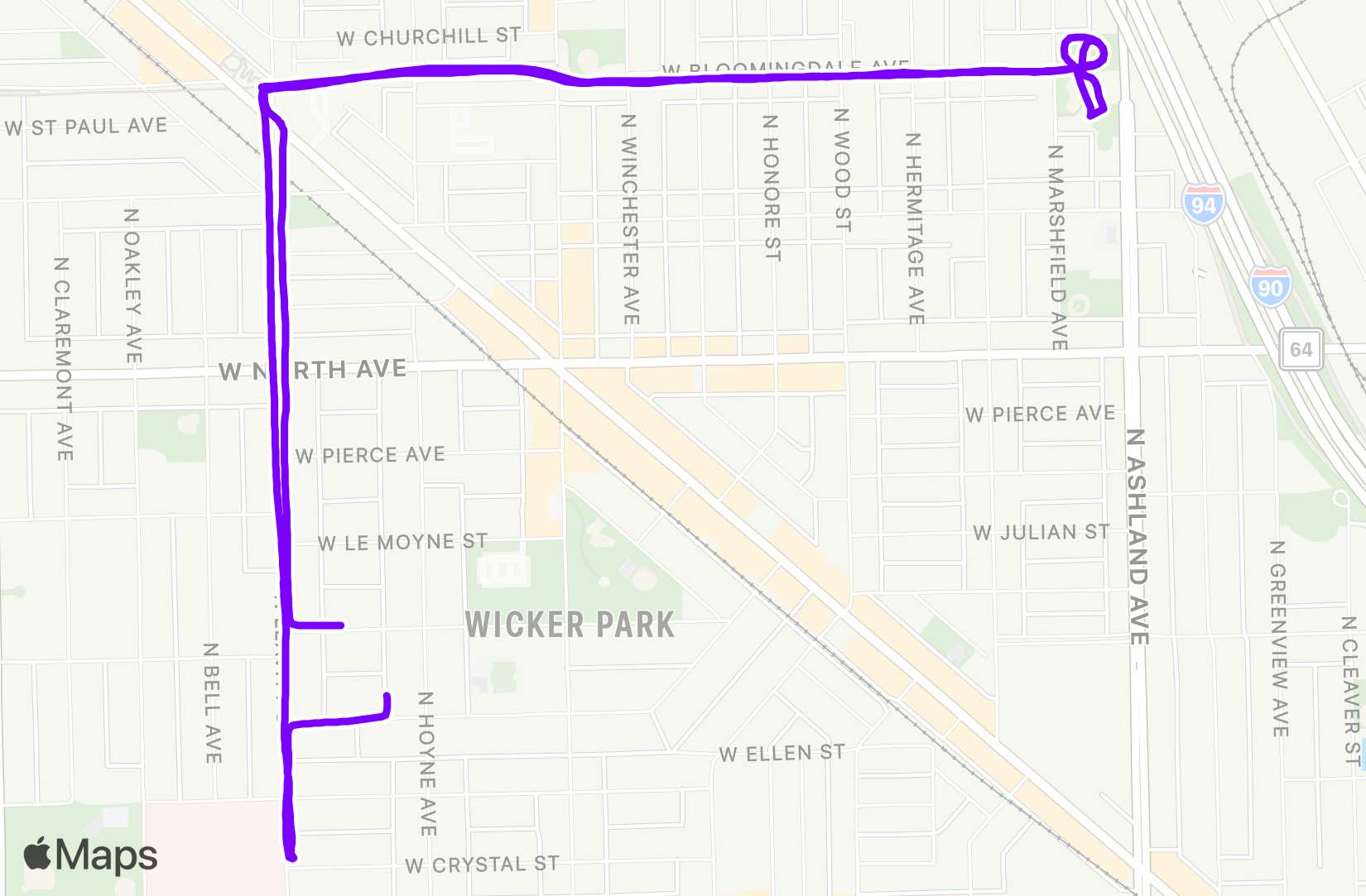 Run route map