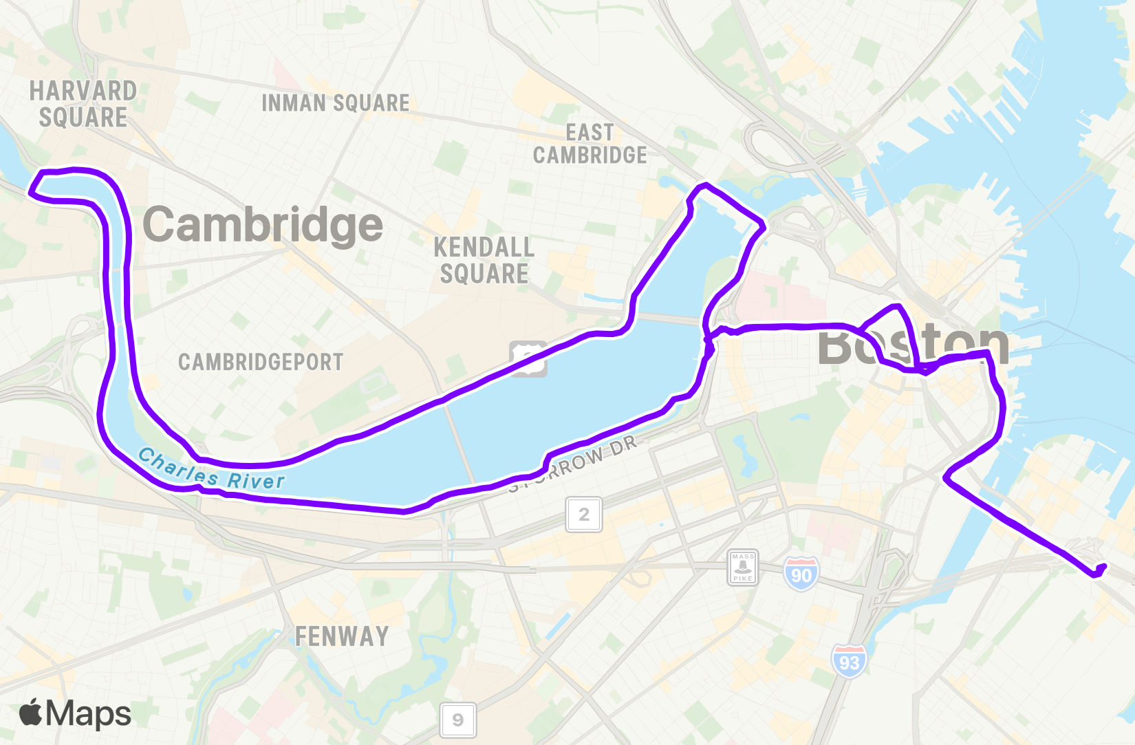 Run route map